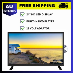 24" HD LED TV - Built-in DVD Player - 12v Adaptor - Caravan TV - Picture 1 of 5