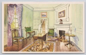 Martha Washington's Sitting Room Mount Vernon Home MVLA 1934 Postcard - Picture 1 of 2