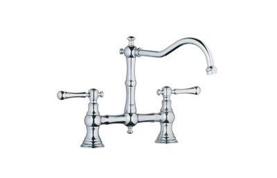 Grohe 20 128 000 Bridgeford Bridge High Profile Kitchen Faucet, Levers, Chrome - Image 1 of 4