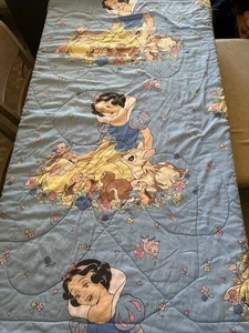 VINTAGE Disney Snow White comforter quilt REVERSIBLE blanket 64"X 85" Twin Read - Picture 1 of 5