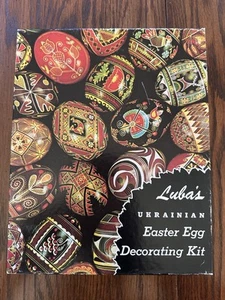 Vintage Luba's UKRANIAN EASTER EGGS Decorating Kit Pysanky Incomplete Boxed Kit - Bild 1 von 7