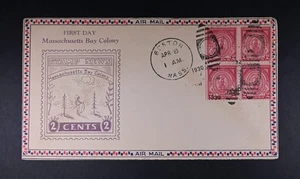 Apr 8 1930 FDC USA Scott #682-7 Roessler Cachet VF Cover Barber Pole Air Mail - Picture 1 of 2