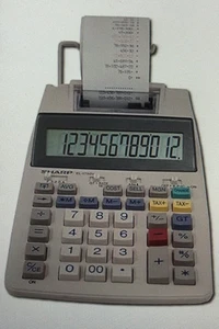 Sharp EL-1750V Two-Color Printing Calculator 2 Lines/Sec 3" Black/Red - Picture 1 of 5