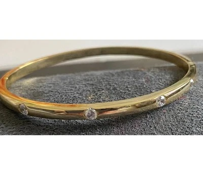 Brazalete solitario de diamantes blancos tratados de 3 quilates certificado en plata 925 Foto 1 de 4