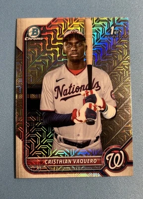 Cristhian Vaquero 2022 Bowman Chrome Mojo Refractor BCP-157 Washington Nationals - Image 1 of 2
