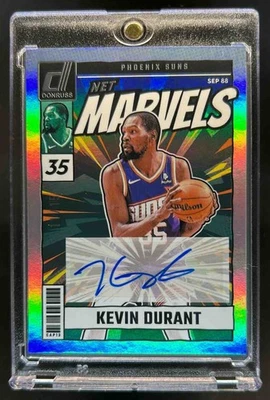 Red Donruss Kevin Durant 2024-25 Marvels Signatures Auto #11/15 Suns Foto 1 de 2