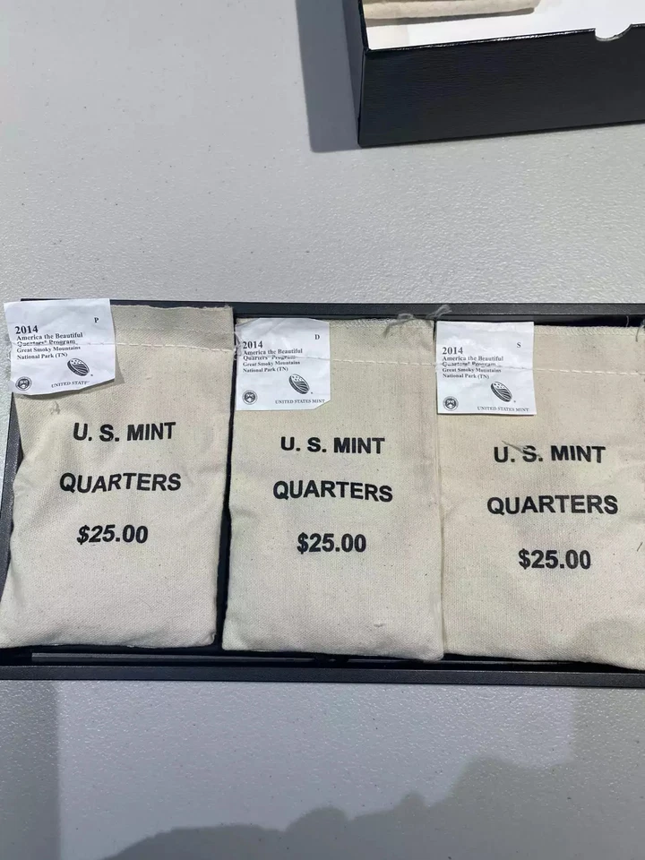 2013 - P.D.S.  ATB Quarters Great Smoky Mountains $25 U.S. Mint Sewn Bags - Image 1 of 1