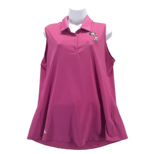 Adidas Ultimate Sleeveless Women Fuchsia Pink XL Golf Polo Top Betty Boop Logo - Picture 1 of 7