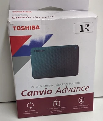 Toshiba Canvio Advance HDTCA10XG3AA 1 TB Portable Hard Drive External Green - Image 1 of 2
