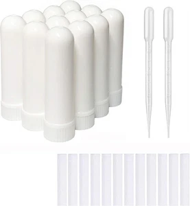 12 Sets Essential Oil Aromatherapy Tubes Inhaler Sticks Blank Nasal Inhalers(12  - Picture 1 of 5