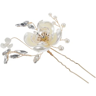  Pin di capelli a fiore di cristallo elegante accessorio per capelli per capelli - Immagine 1 di 4
