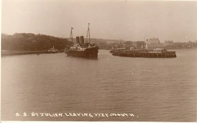 RP Postcard - Steam Ship St Julien Leaving Weymouth Harbour, Dorset.    Seward - Image 1 of 2