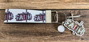 Key Fob Chain Holder Strap Mini Faith Planar Charm Cross Christian RTS 3" - Picture 1 of 1