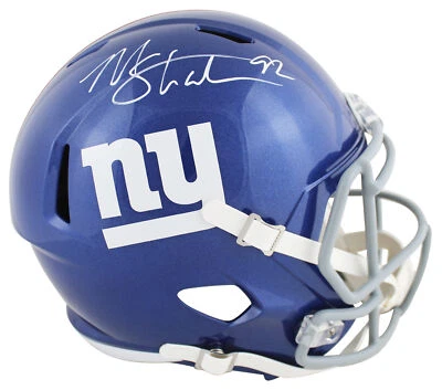 Giants Michael Strahan Authentic Signed Full Size Speed Rep Helmet BAS Witnessed - Image 1 of 3