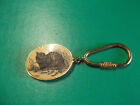 Unique Collectible Key Chain 1.75"in Metal Old Cat Drawing...small chip on top