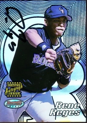 2002 BOWMANS BEST RENE REYES AUTOGRAPH ON CARD IN MINT CONDITION.  - Image 1 of 2