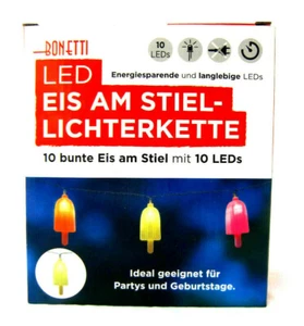 LED Lichter-Kette "Eis am Stiel" oder "Wimpel" 180cm lang Party-Garten-Girlande - Bild 1 von 8