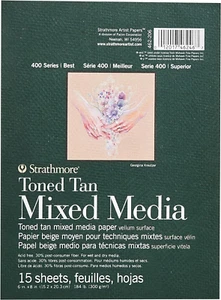 Strathmore Toned Mixed Media Paper Toned Tan 6"X8"-15 Sheets -62462206 - Picture 1 of 6