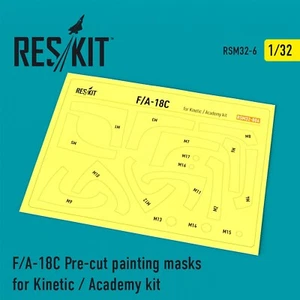 ResKit RSM32-0006 1:32 F/A-18C Hornet Pre-cut painting masks for Kinetic Academy - Picture 1 of 24
