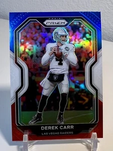 2020 Panini Prizm Red White and Blue #132 Derek Carr Las Vegas Raiders - Picture 1 of 2