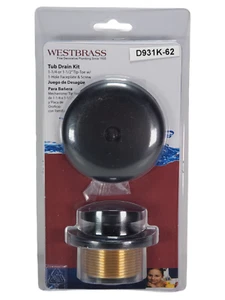 Westbrass D931K-62 1.25" Tip Toe Conversion Kit w 1-hole faceplate - Flat Black - Picture 1 of 2