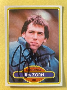 SIGNED JIM ZORN 1980 TOPPS FOOTBALL CARD AUTOGRAPH - SEAHAWKS