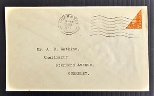 1941 Guernsey Bisect Cover ties 1/2 2p stamp cd Guernsey-Guersey - Picture 1 of 2