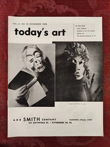 TODAYs ART Magazine November 1958 Paper Sculpture Concrete Art African Art - Picture 1 of 1