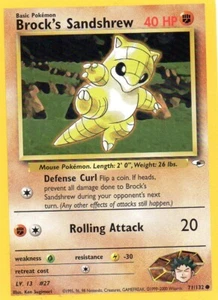 Pokémon Brock’s Sandshrew Card 71/132 Gym Heroes 1st Edition - Picture 1 of 1