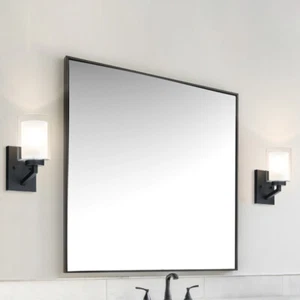 Black Sconces Wall Lighting Single Bathroom Vanity Light With Dual Glass - Picture 1 of 6