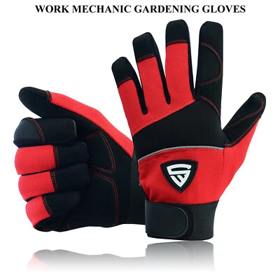 Safety Work Gloves Heavy duty Hand Protection Mechanic Gardening Builders Cut - image 1 of 4