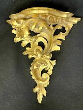 Antique Victorian Rococo Gold Bracket Clock Wall Shelf