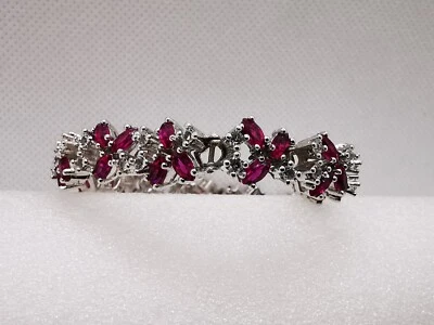 Vintage Armband  835 Silber  violette  Spinell und Zirkon - Bild 1 von 4