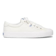 Keds Women's Crew Kick 75 Canvas Shoes with Cushioned Footbed, White, Size 3 - 7