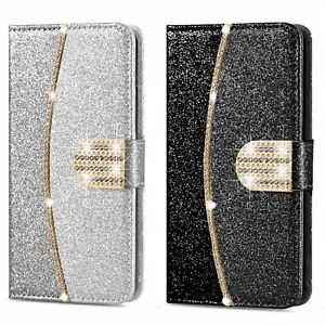 Glitter Bling Diamond Card Holder Leather Wallet Case For iPhone XS Max - Picture 1 of 12