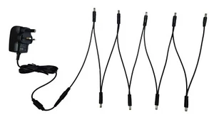 9 V 1 A GITARREN-EFFEKT-PEDAL-NETZTEIL ADAPTER & 6 7 8 9-WEGE DAISY-CHAIN-AKKORD - Bild 1 von 4