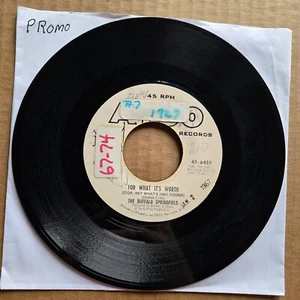 THE BUFFALO SPRINGFIELD For What It's Worth DJ PROMO 45 7" Record Vinyl POP FOLK - Picture 1 of 2