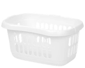 60L Plastic Hipster Laundry Basket Washing Clothes Linen Carrier - Ice White - Picture 1 of 13