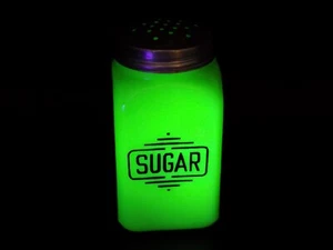 McKee 1930s Jadeite Square Green Depression Glass Sugar Shaker Metal Top Glows! - Picture 1 of 22