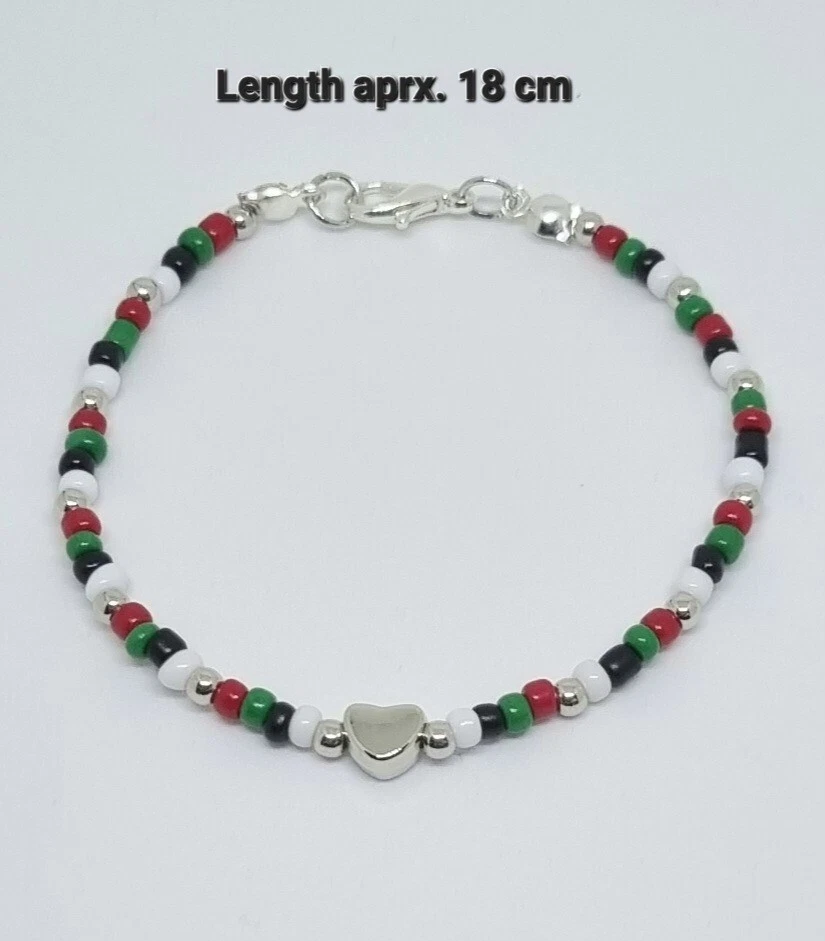 Pulsera Espaciadora Corazón Elástica Bandera de Palestina con Tema  Foto 1 de 1