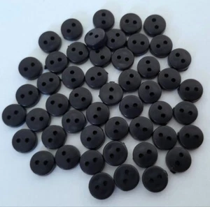 BLACK Mini Tiny Round 6mm Craft Buttons Doll Sewing Quilting Garden Dress It Up - Picture 1 of 2