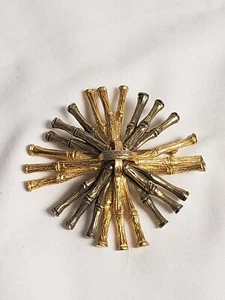 "BROCHE Atómico BRUTALISTA Colgante Starburst de Colección MIMI DI N Metal Mezclado 2,75""" - Imagen 1 de 11