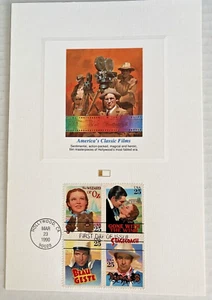 US FDC 1990 #2434 - 2437 Great Classic Films Block Fleetwood Proof Card - Picture 1 of 1