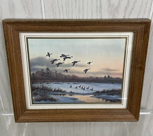 VINTAGE DUCK MALLARD SMALL FRAMED PRINT JOHN W TAYLOR HUNTING CABIN DECOR GIFT - Picture 1 of 7