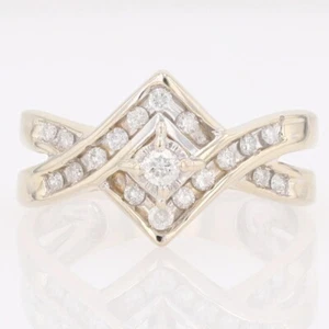 .22ctw Diamond Solitaire with Accents Engagement Ring 14k White Gold Size 5.25 - Picture 1 of 6