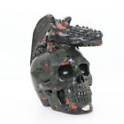 5.2" 1705g PLUM BLOSSOM STONE Carved Dragon Crystal Skull,Crystal Healing