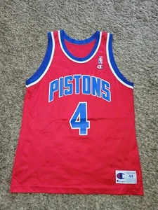 Camiseta De Colección Joe Dumars Campeón Detroit Pistons Roja Talla 44 L NBA - Imagen 1 de 13