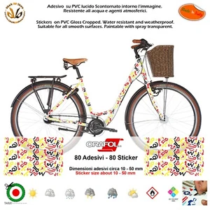 Kit adesivi vinile telaio bicicletta freccie nere rosse gialle sticker cropped - Picture 1 of 2