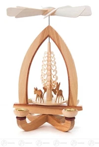 Piramide con cervi, per candele d=14mm LxAxP 19 cmx28 cmx19 cm NUOVO Monti Metalliferi - Foto 1 di 1