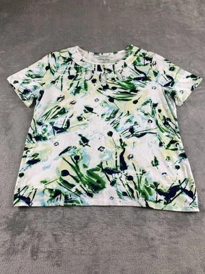 Blusa para mujer Coral Bay PL verde blanca multicolor artística informal C16 Foto 1 de 4